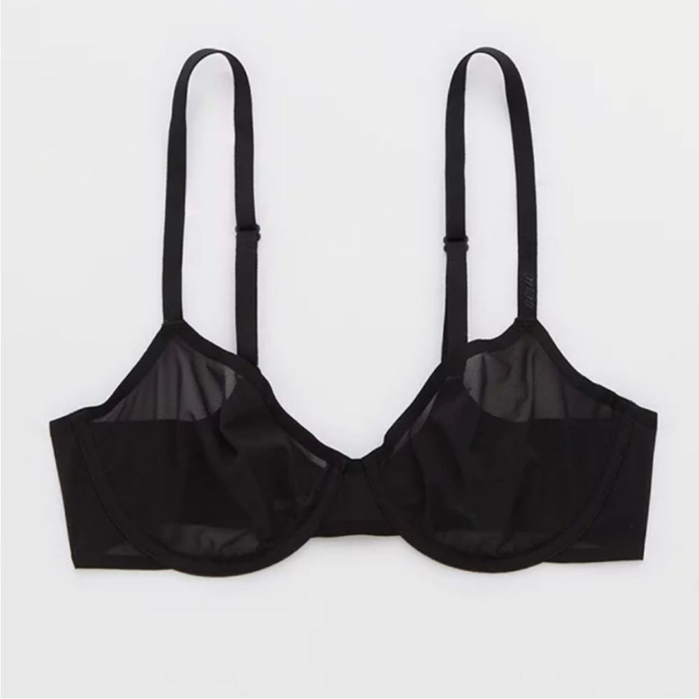 NWT Aerie Smoothez Full Coverage Unlined Black Bra Size 36B